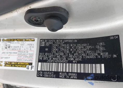 2005 Toyota Highlander Limited V6 from USA, damaged, VIN JTEDP21A250045833